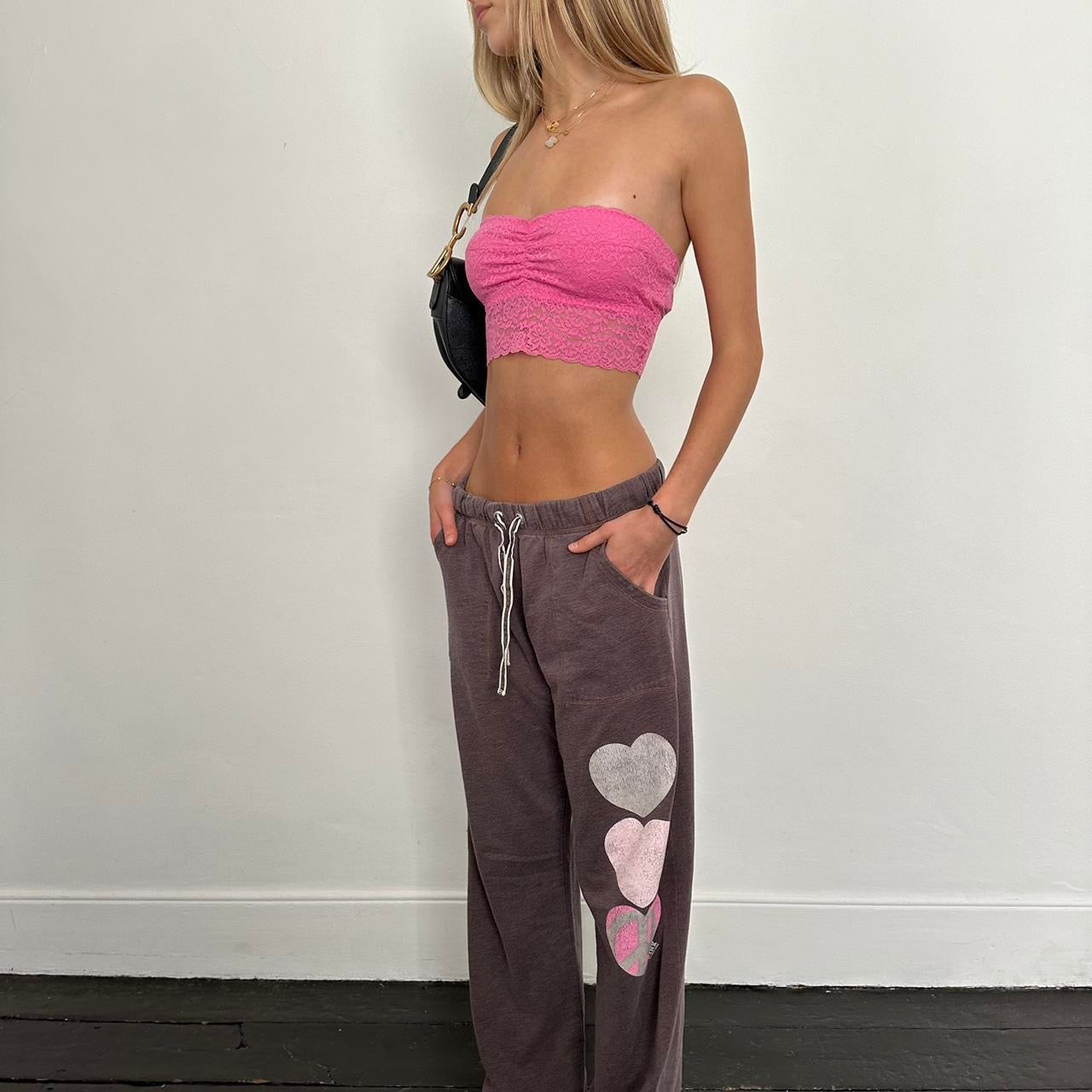 Vintage 2000s Gilly Hicks pink lace bandeau top top