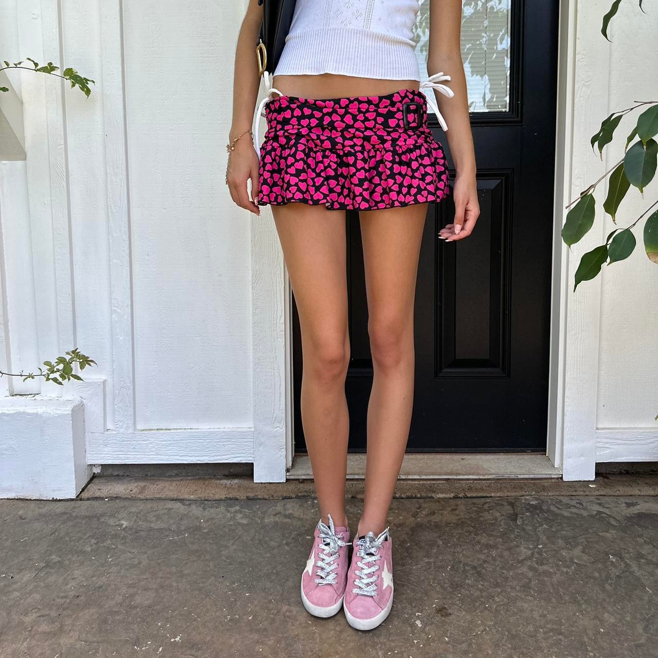 Vintage 90’s hearts pink mini skirt
