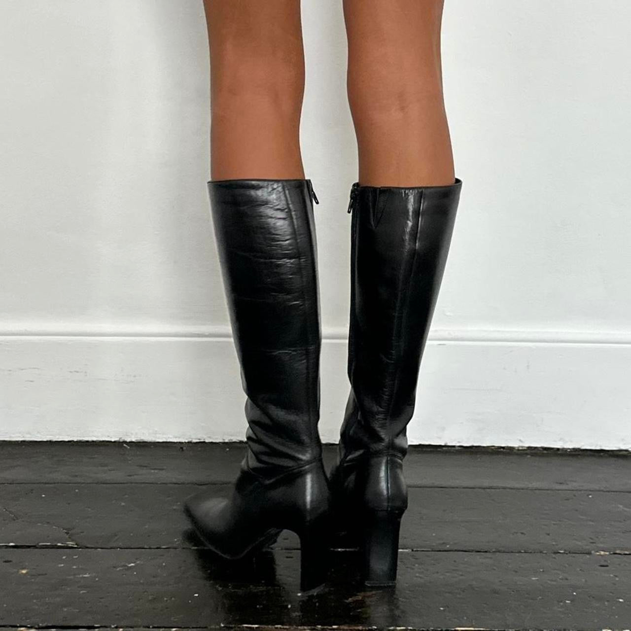 Vintage Ted Baker tall leather black classic boots