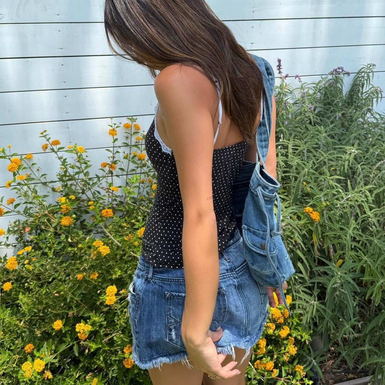 Vintage Abercrombie and Fitch denim distressed mini skirt