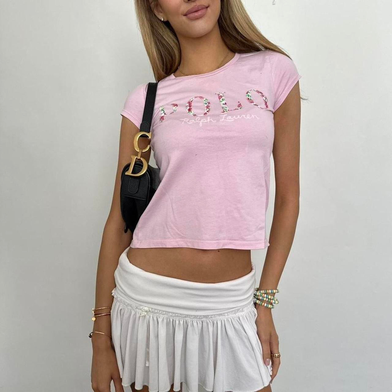 Vintage 2000’s pink flower Polo Ralph Lauren baby tee