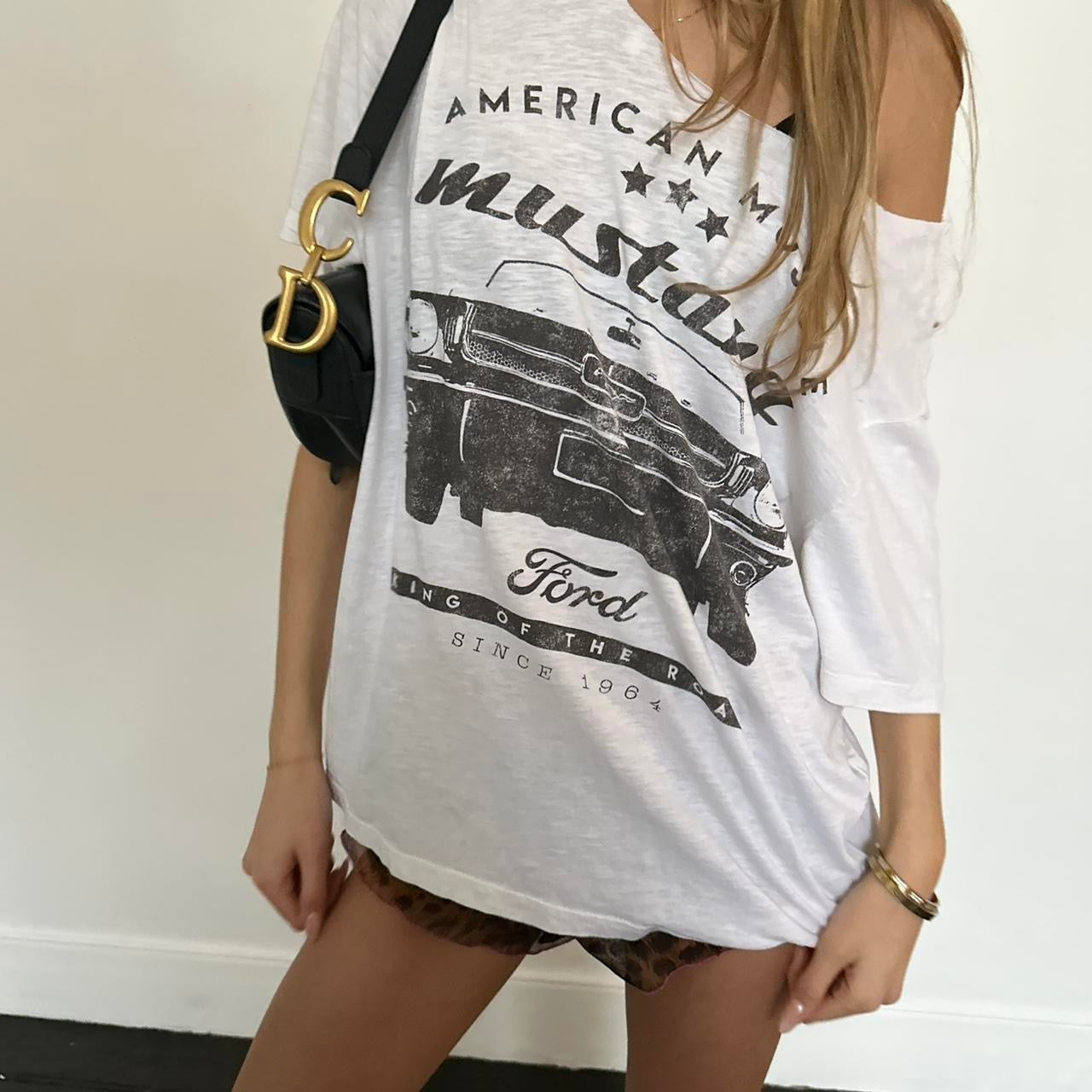 Vintage Ford off shoulder graphic top