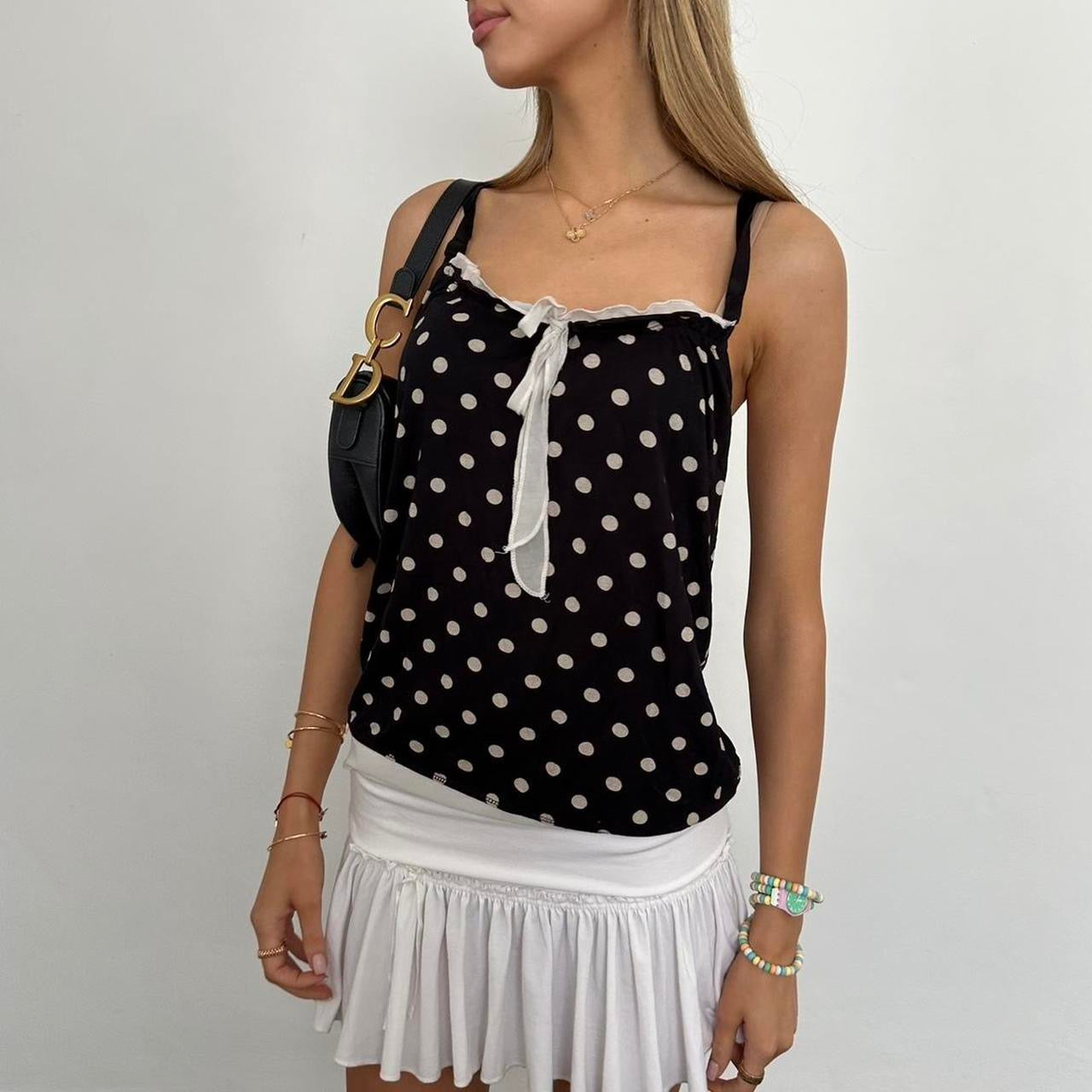Vintage 2000s polka dot cami top