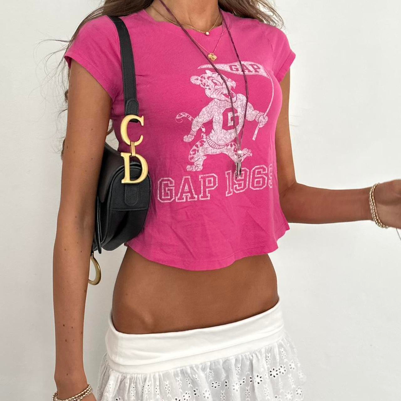 Vintage 2000’s Gap pink varsity mascot baby tee