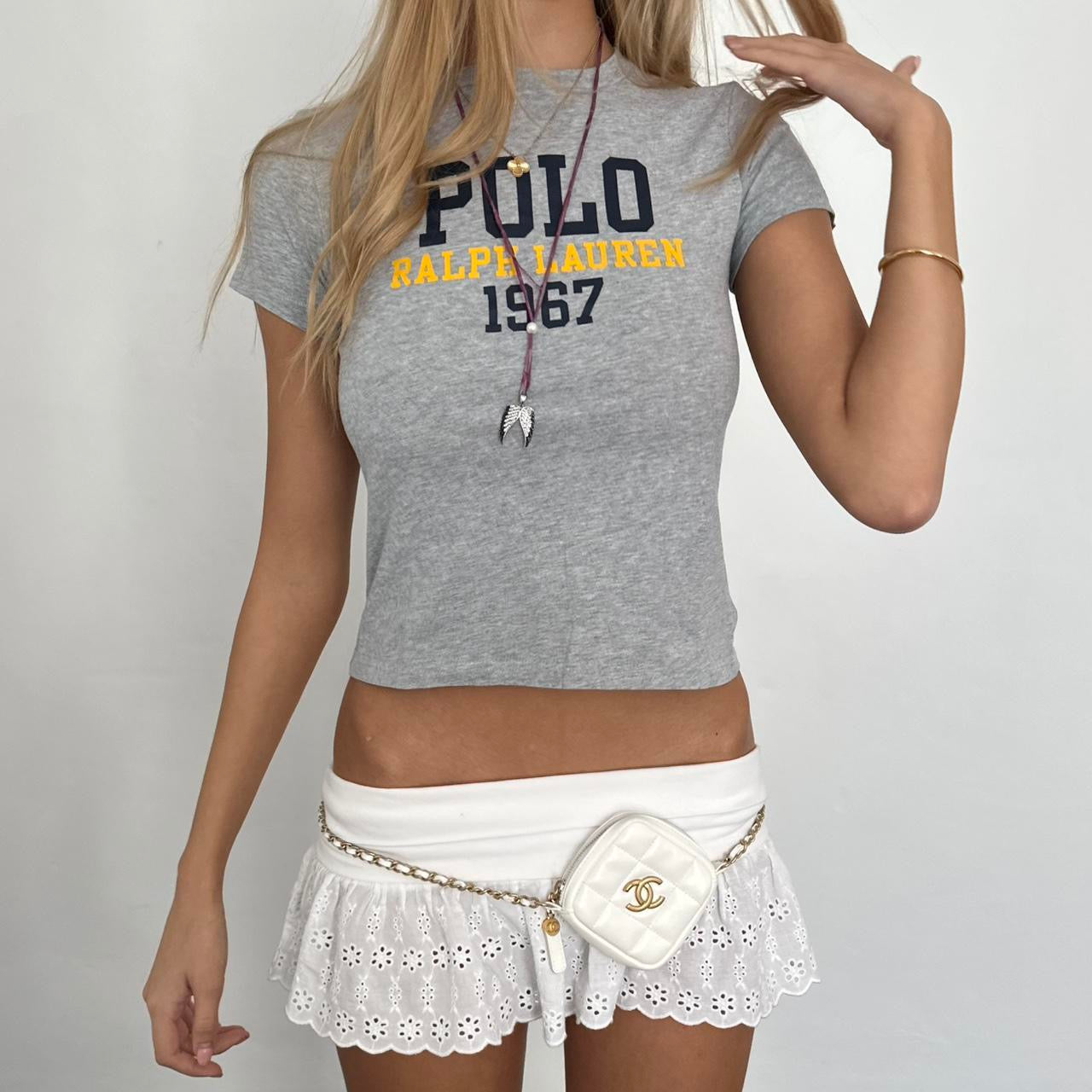 Vintage Polo Ralph Lauren grey baby tee