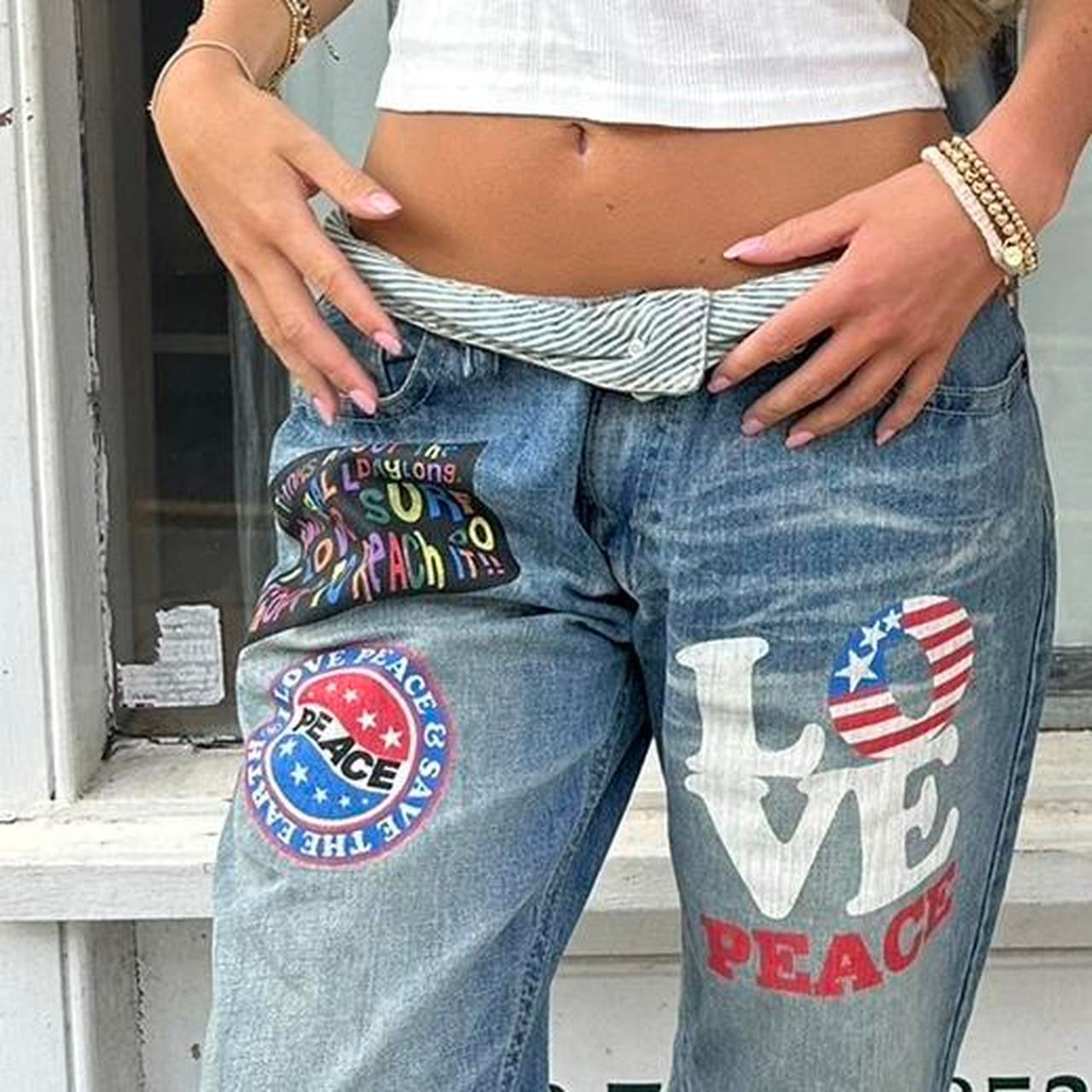 Vintage iconic rare 90s I love surf jeans 🩵🏄🏼♀️