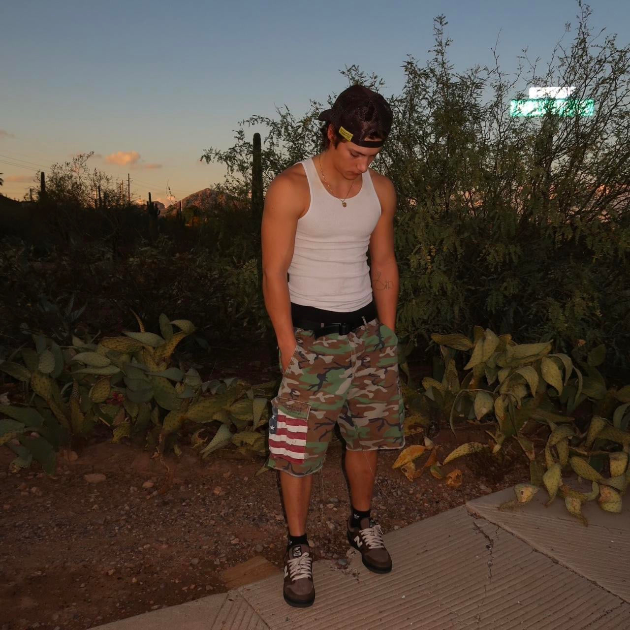 Vintage Ralph Lauren camo flag shorts