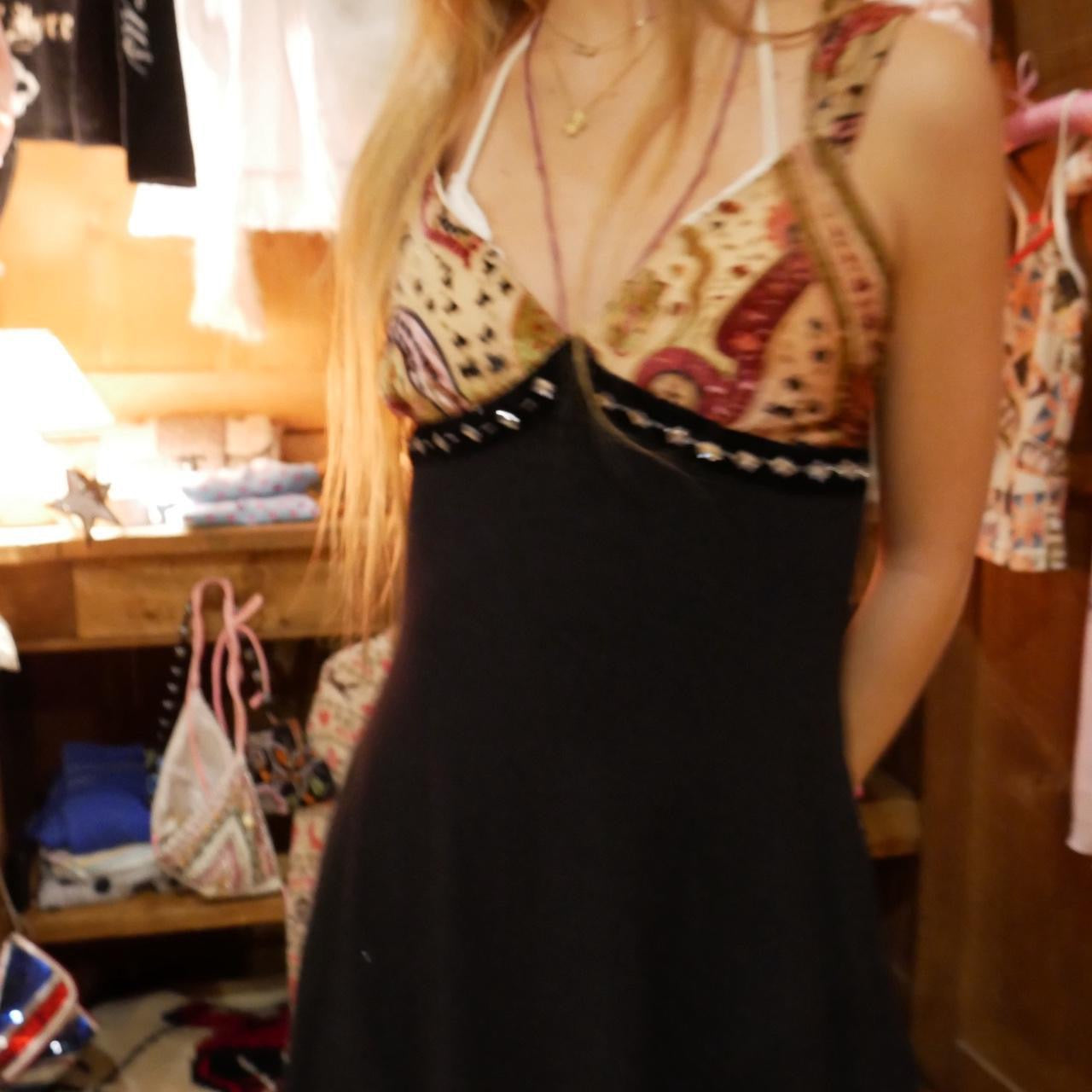 Vintage 90’s micro mini dress beautiful embellished and paisley pattern