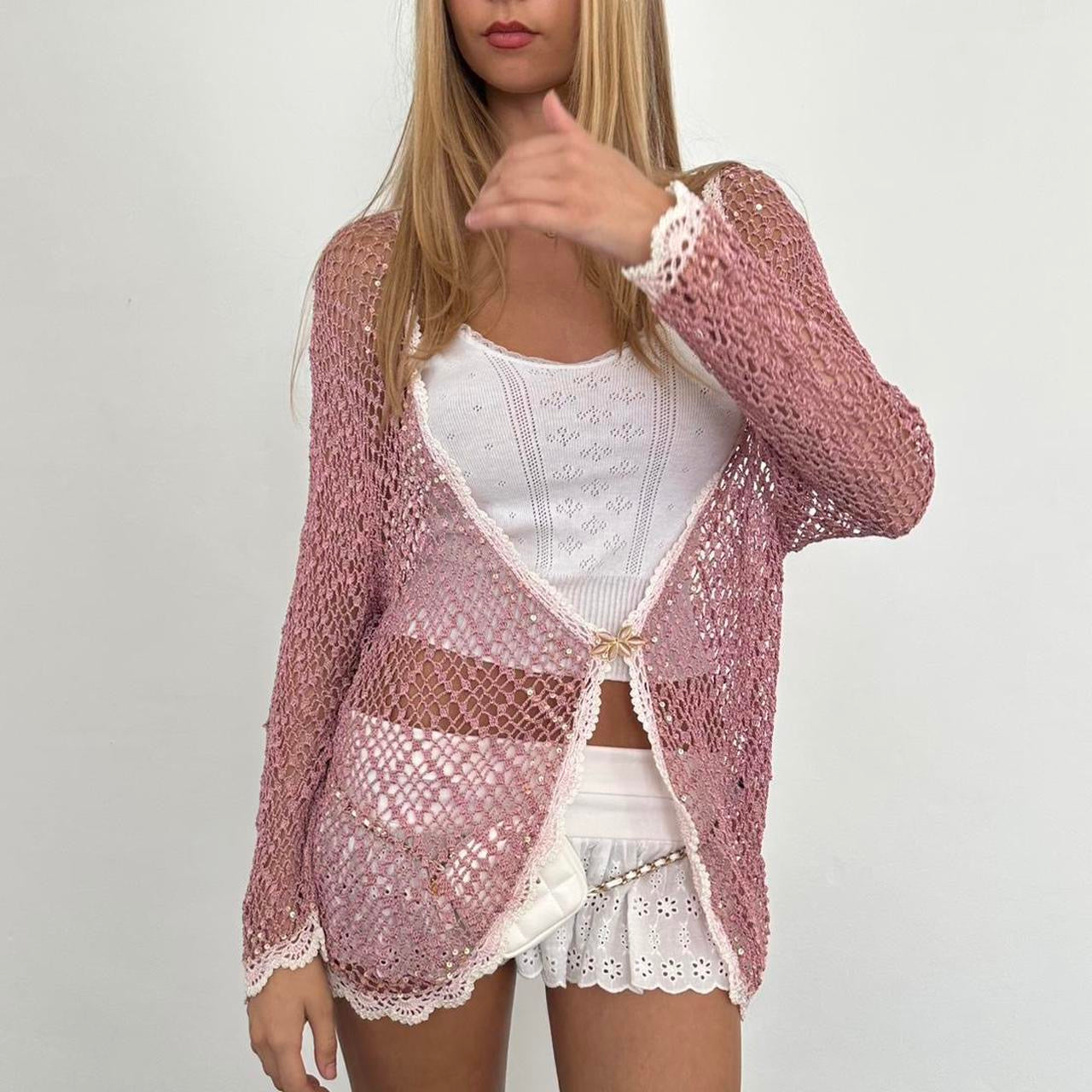 Vintage light pink delicate layering top