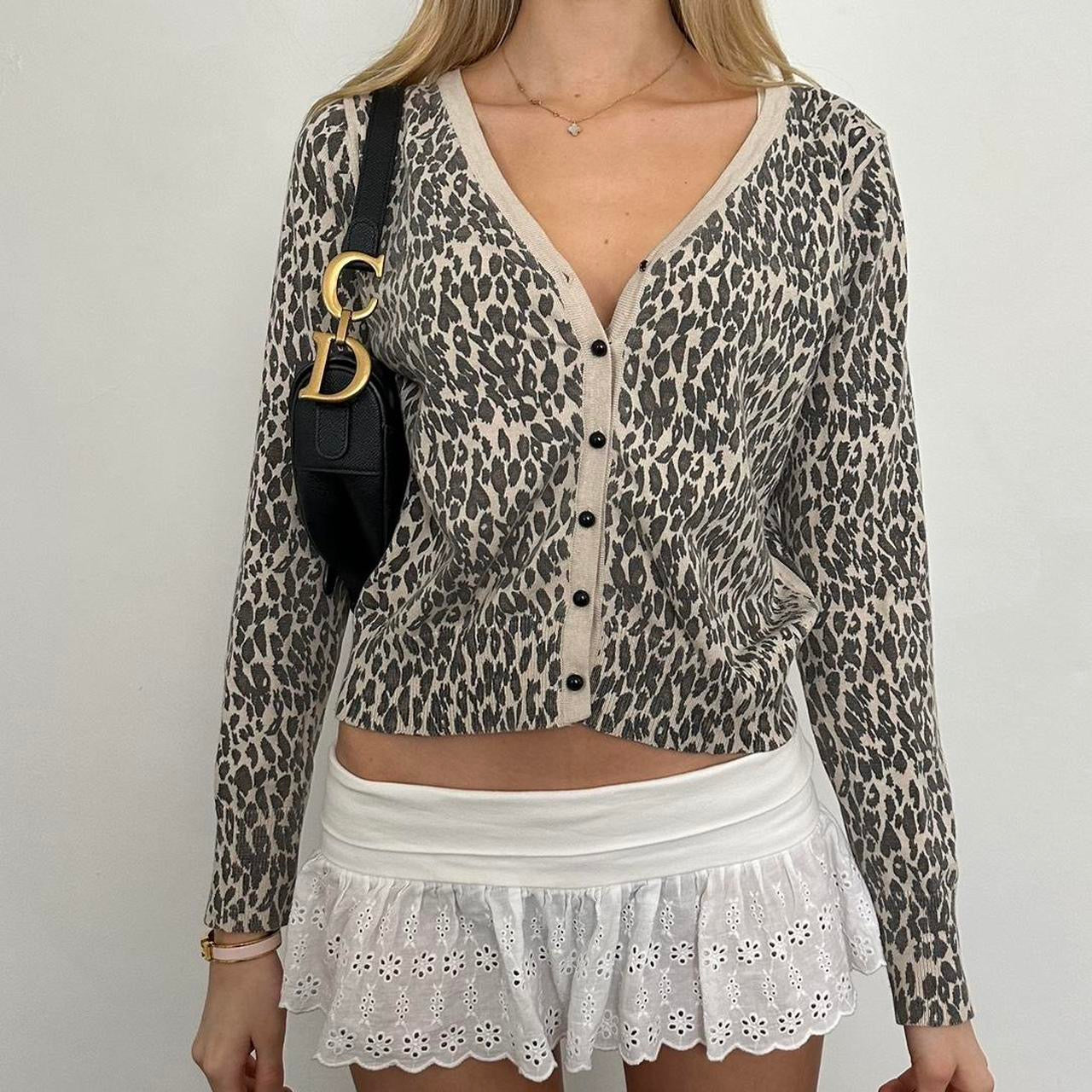 Vintage leopard cardigan top