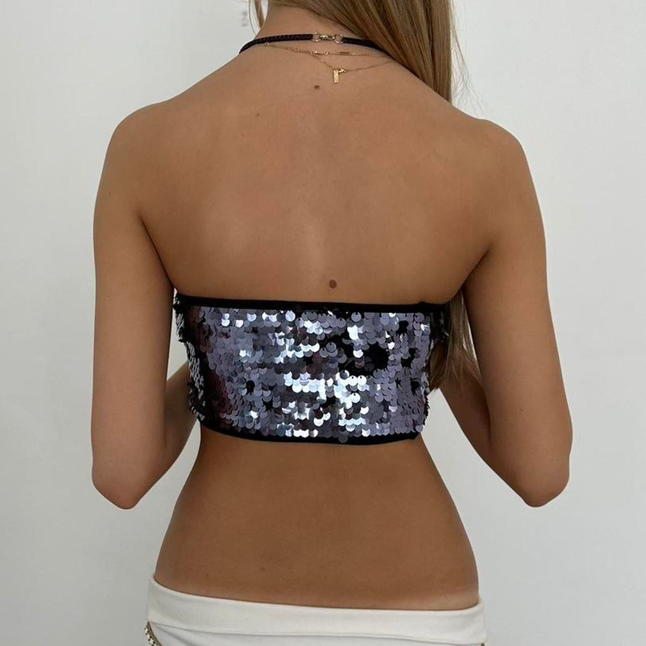 Vintage sequin strapless top