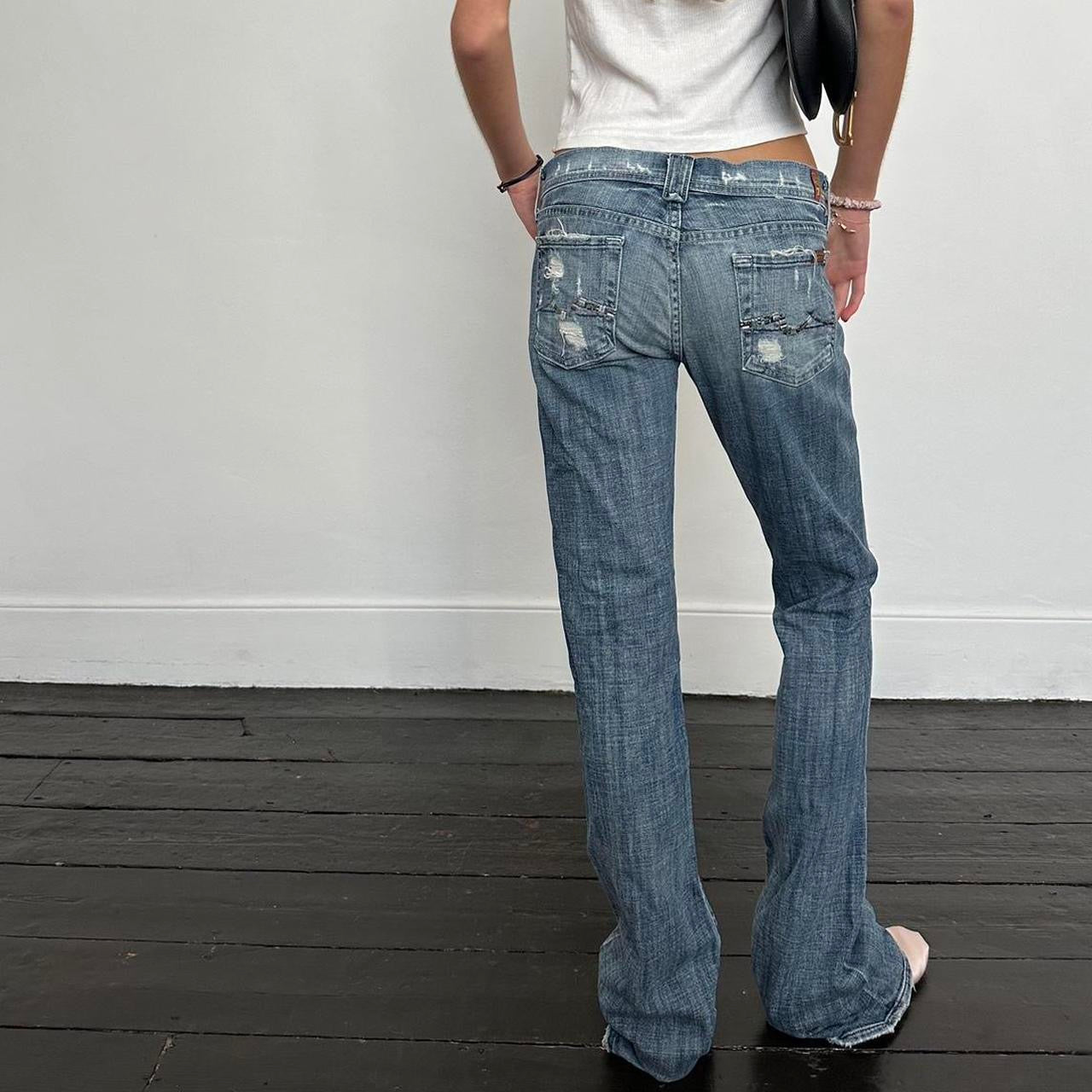 Vintage 2000’s blue distressed ripped jeans