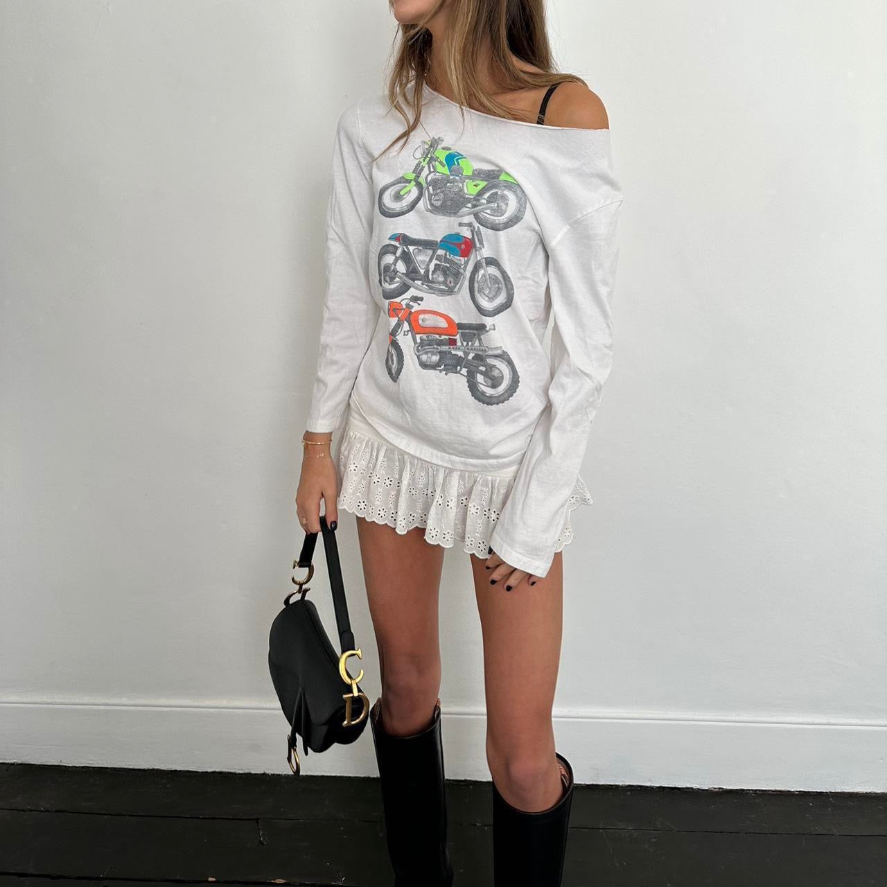 Vintage biker off shoulder top š