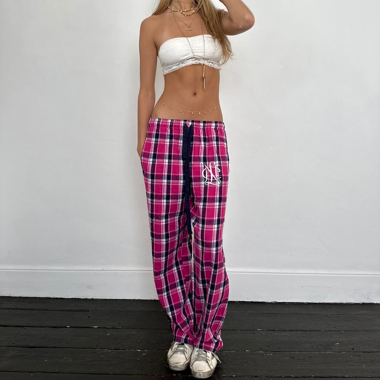 Vintage pink plaid pants πΈπ€
