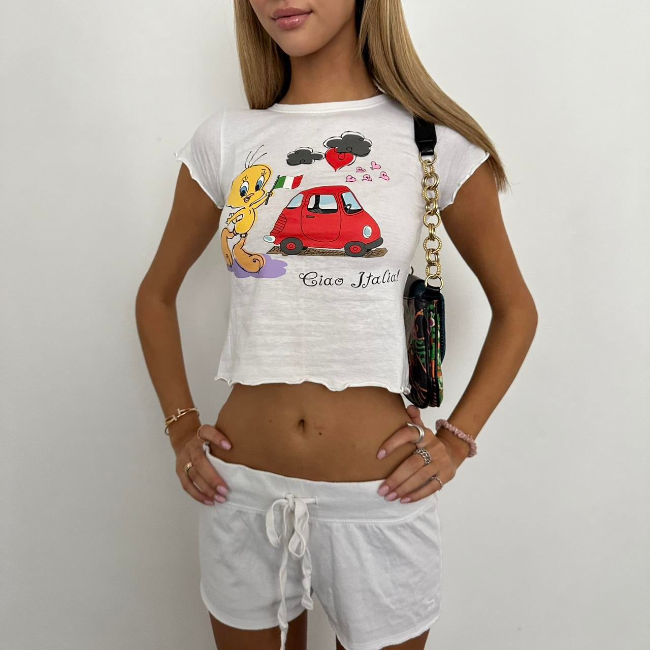 Vintage 90โs tweety ciao Italia rare baby tee ๐ฎ๐น