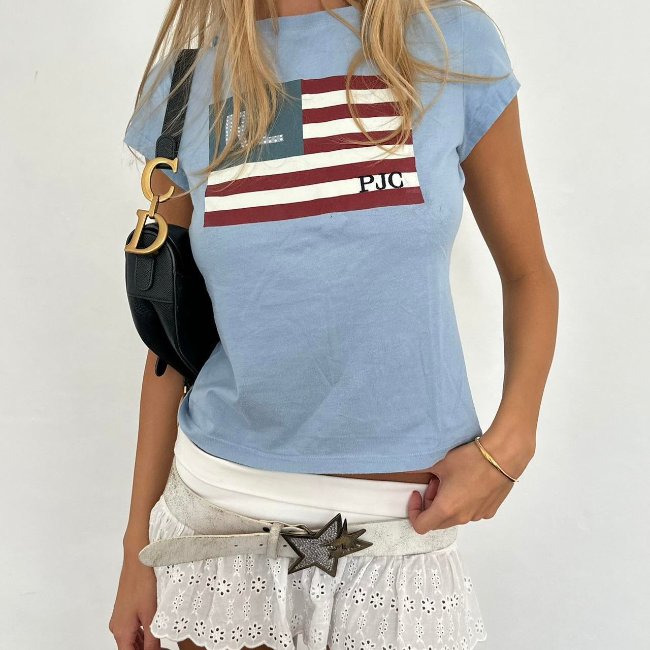 Vintage 90’s blue American flag Ralph Lauren baby tee