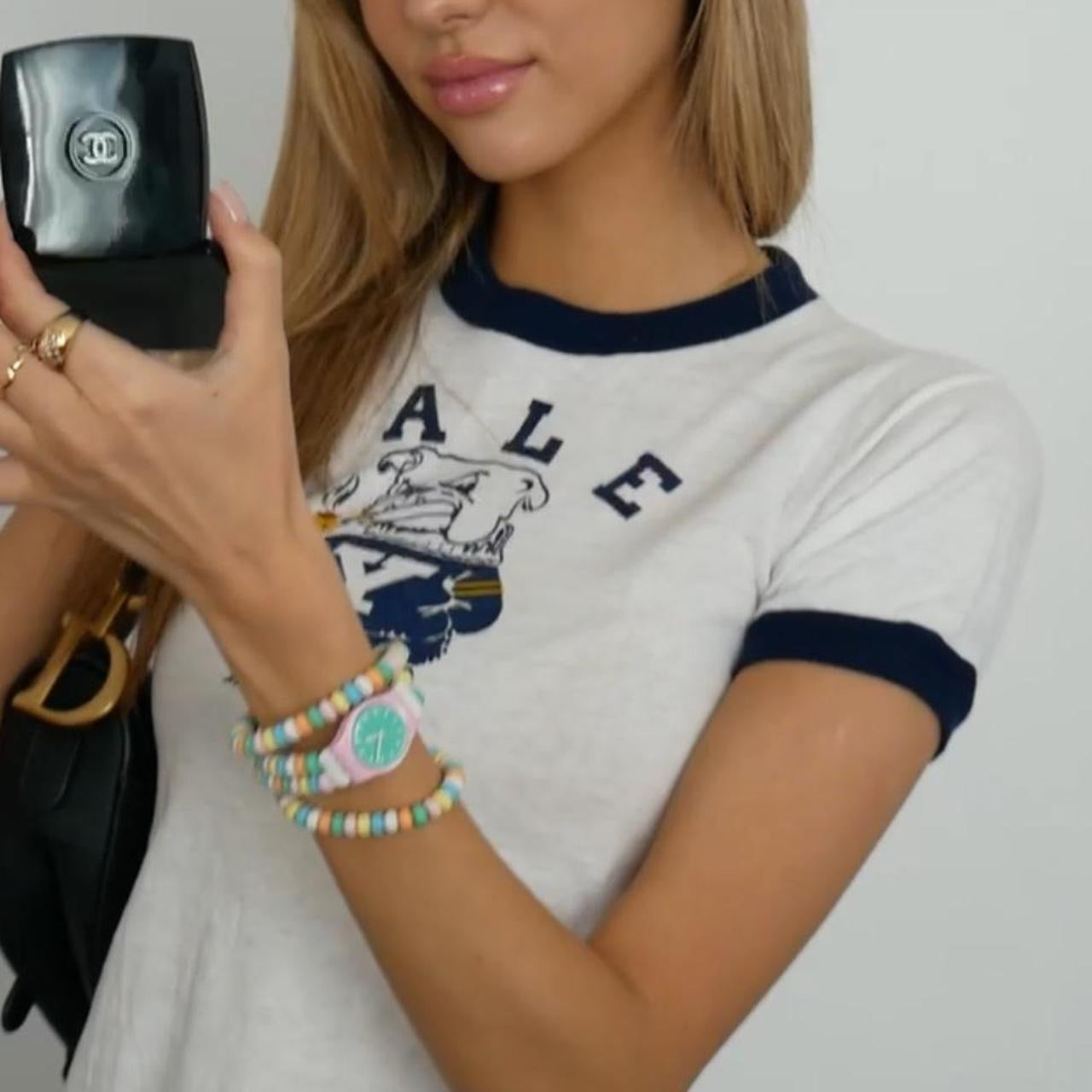 Vintage rare 80s distressed Yale University baby tee