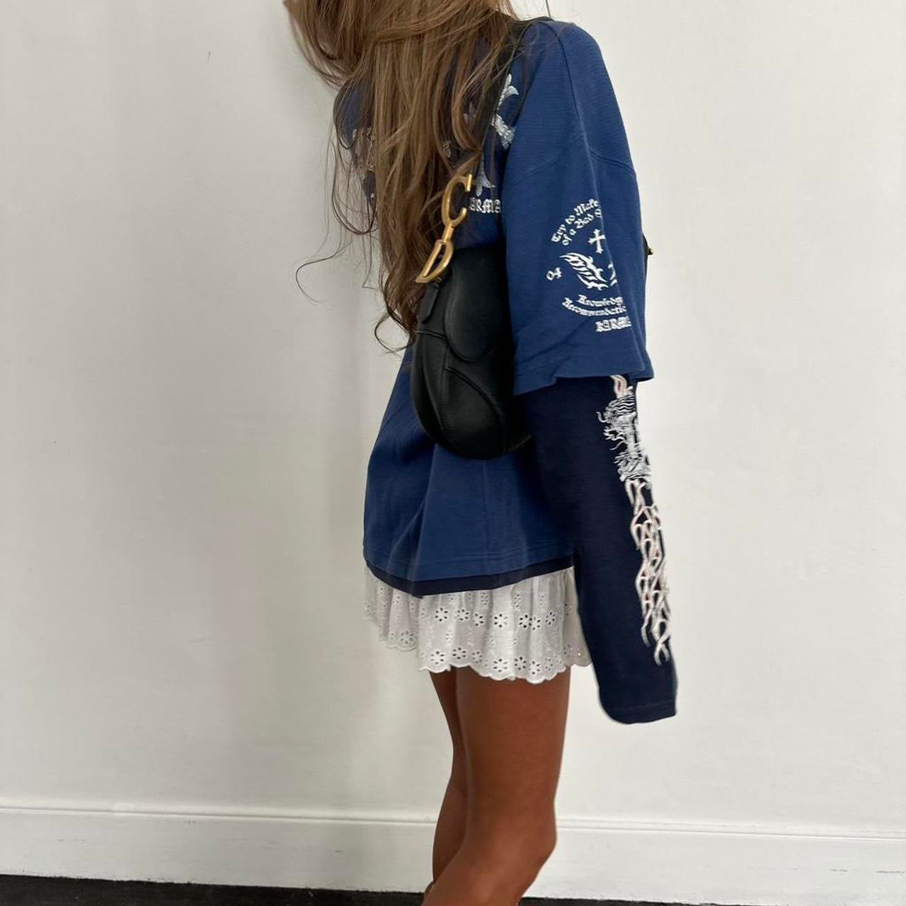 Vintage rare double layered graphic long sleeve top