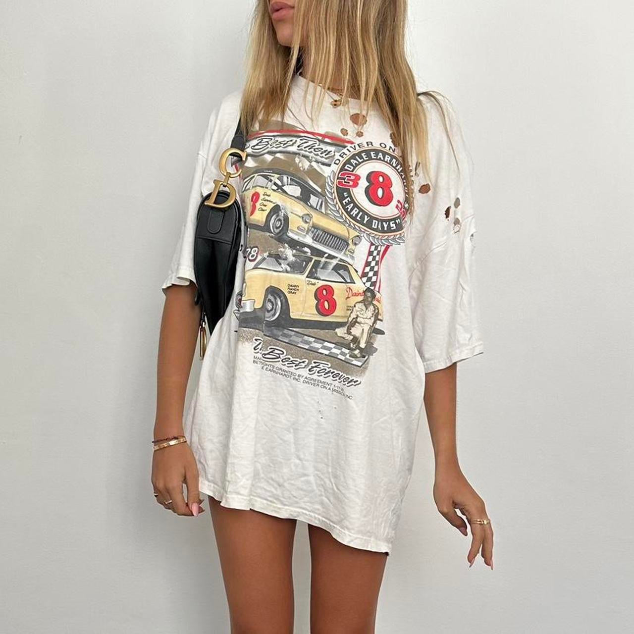 Vintage 90’s distressed car racing oversized top