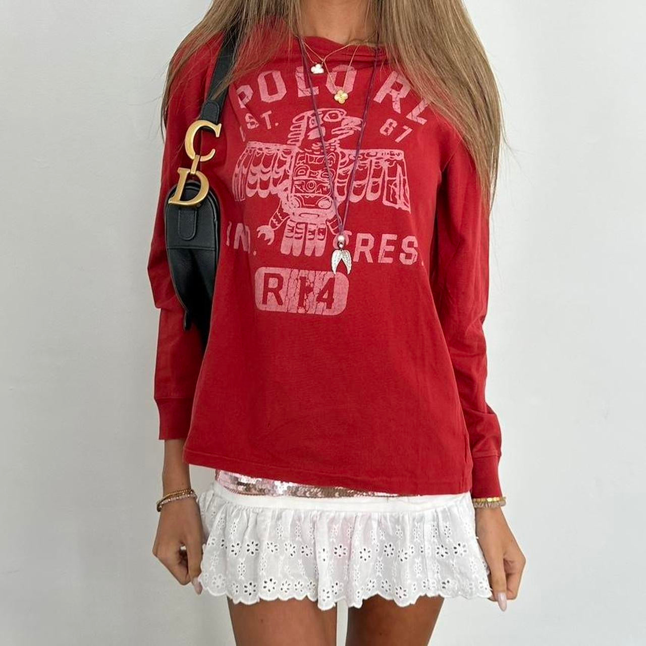 Vintage Ralph Lauren red long sleeve top