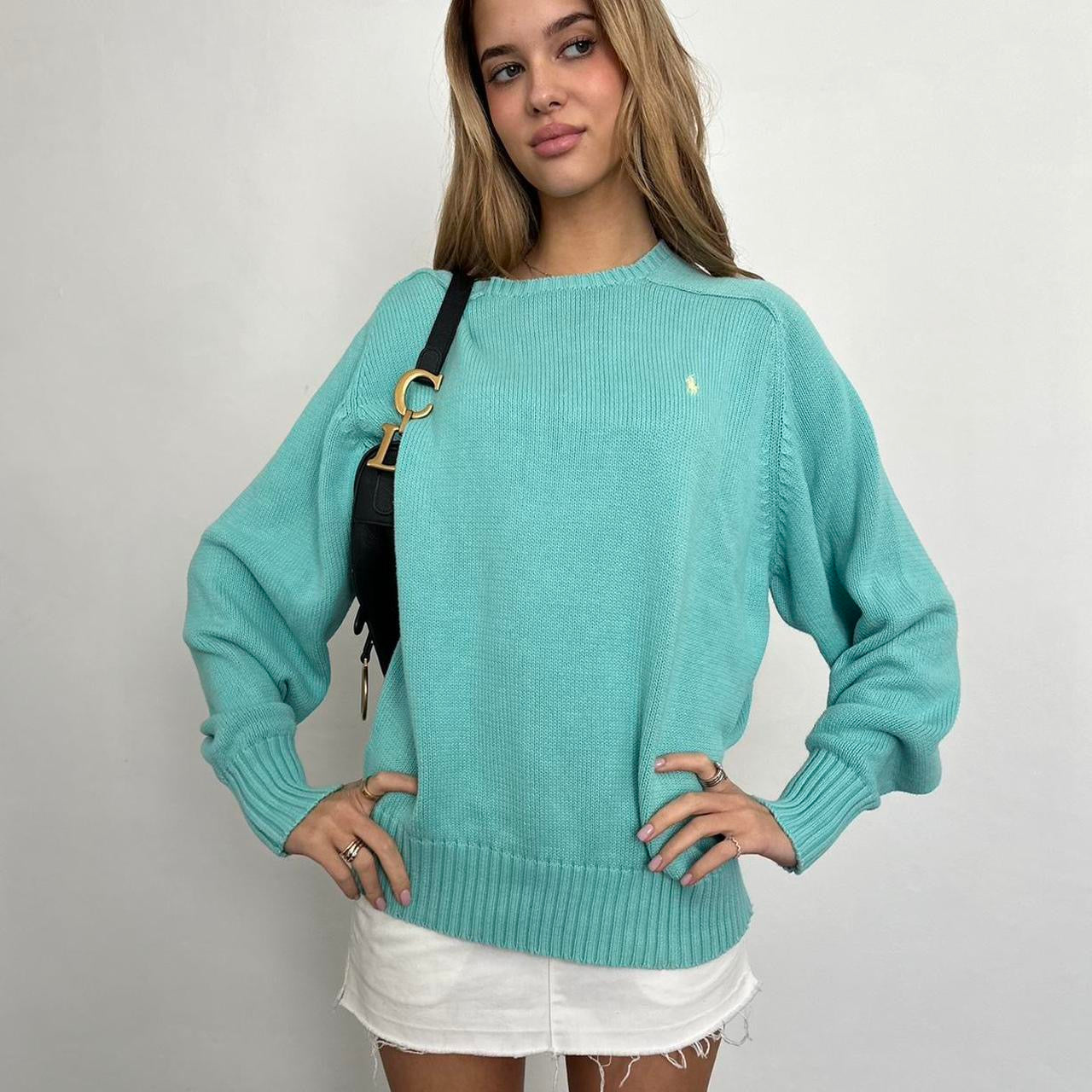 Vintage Ralph Lauren turquoise blue sweater