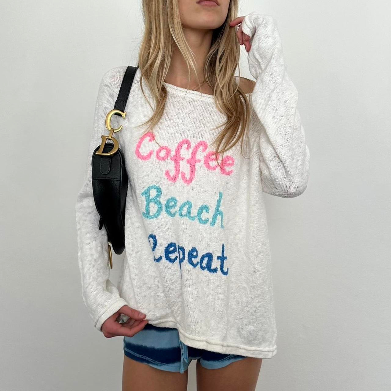 Vintage ‘coffee beach repeat’ sweater