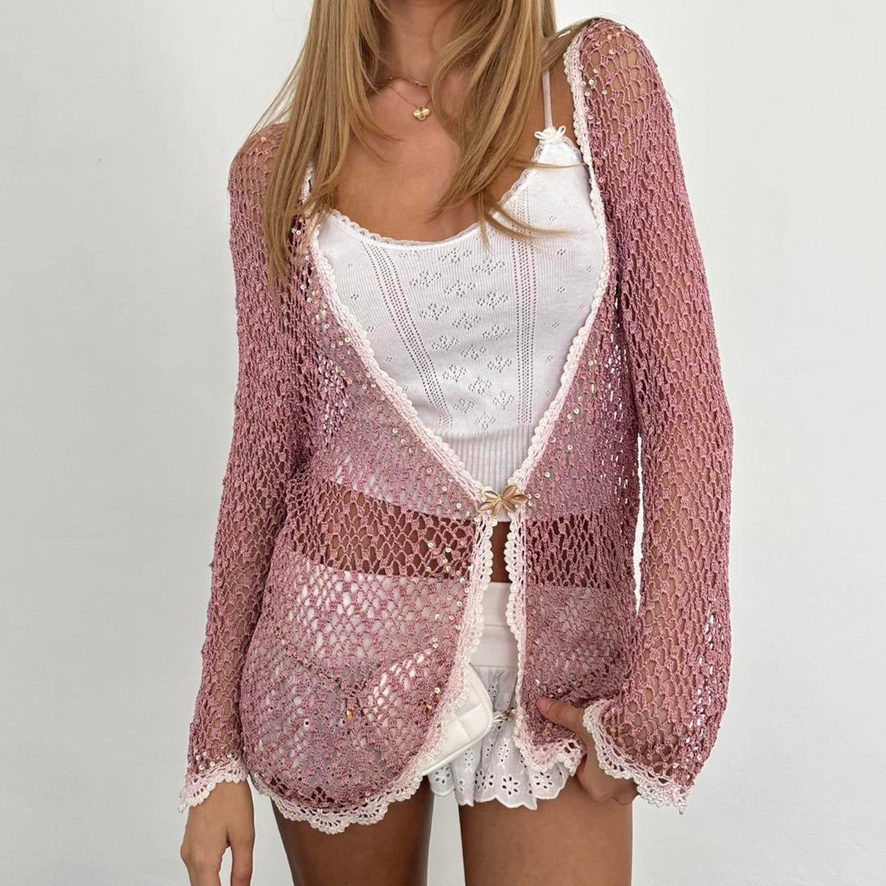 Vintage light pink delicate layering top