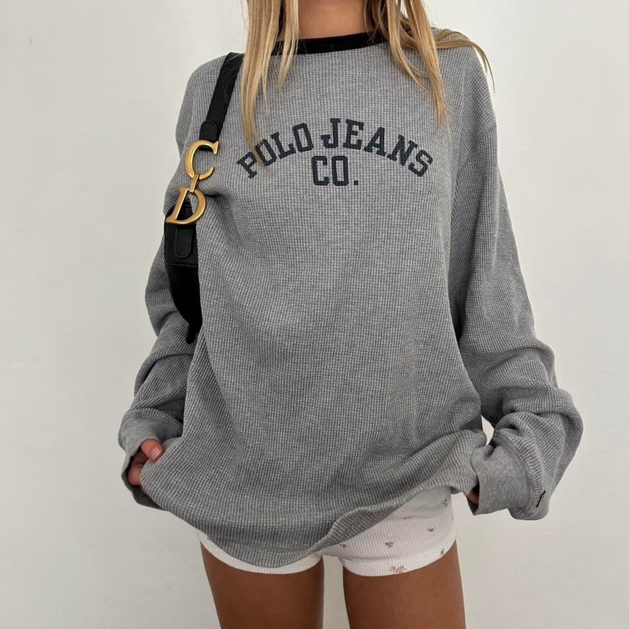 Vintage 90’s Ralph Lauren grey waffle long sleeve top