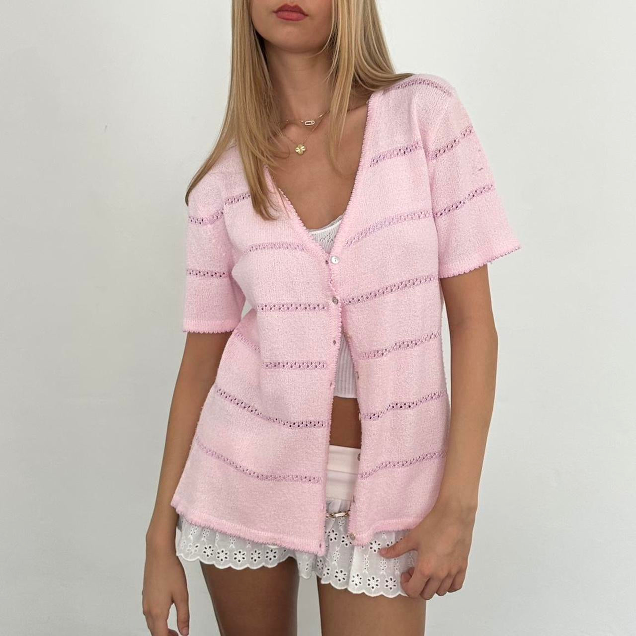 Vintage pink delicate layering cardigan