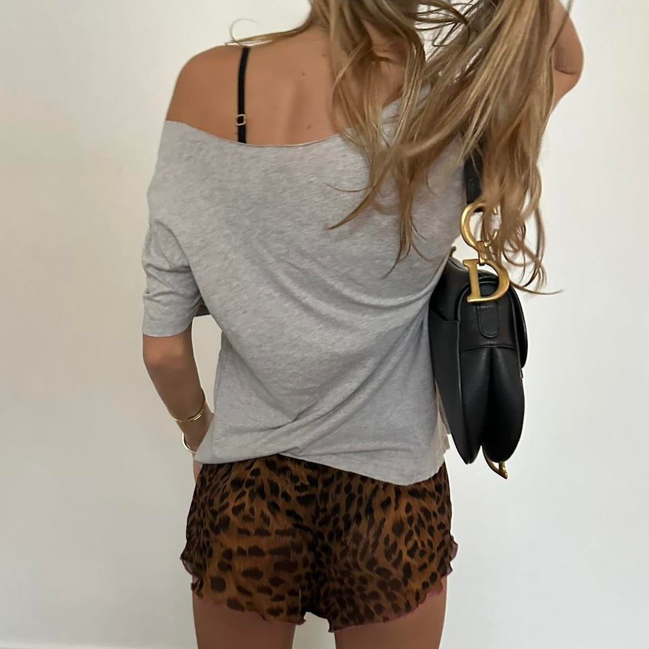 Vintage Ralph Lauren grey graphic off the shoulder top