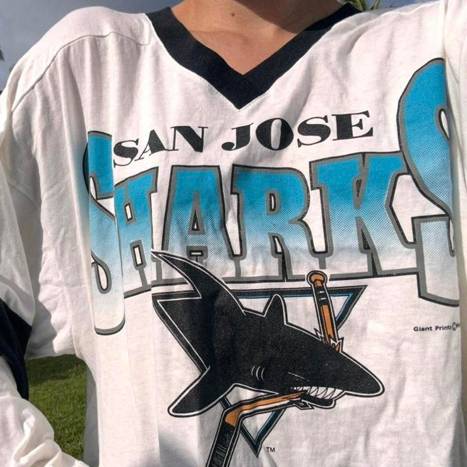 Vintage sharks jersey long sleeve top