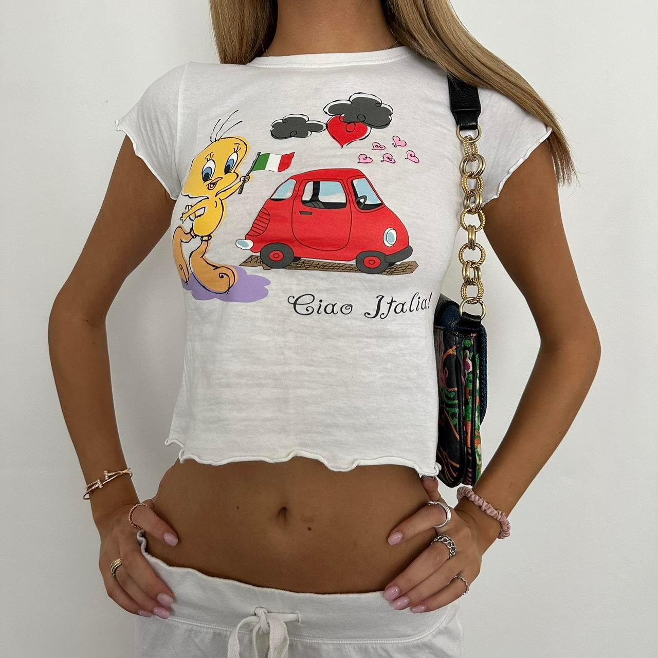 Vintage 90โs tweety ciao Italia rare baby tee ๐ฎ๐น