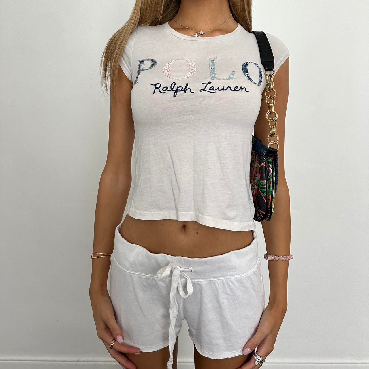 Vintage Ralph Lauren embroidered letters baby tee šš©·āļø