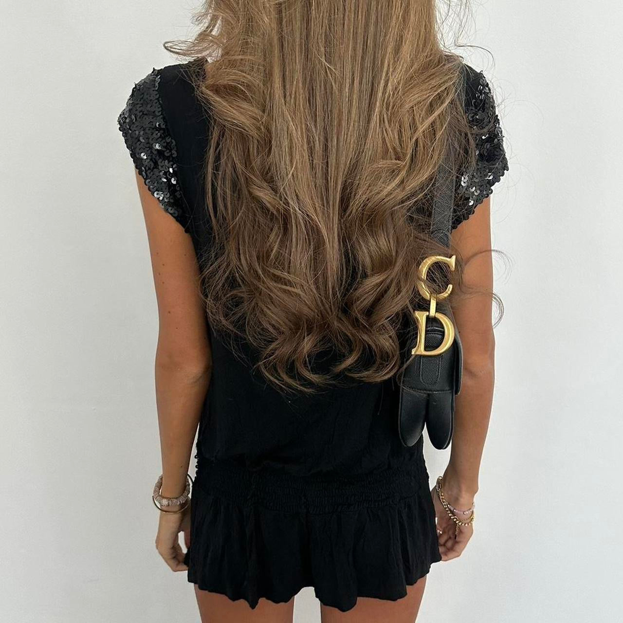 Vintage 00s black sequin mini dress