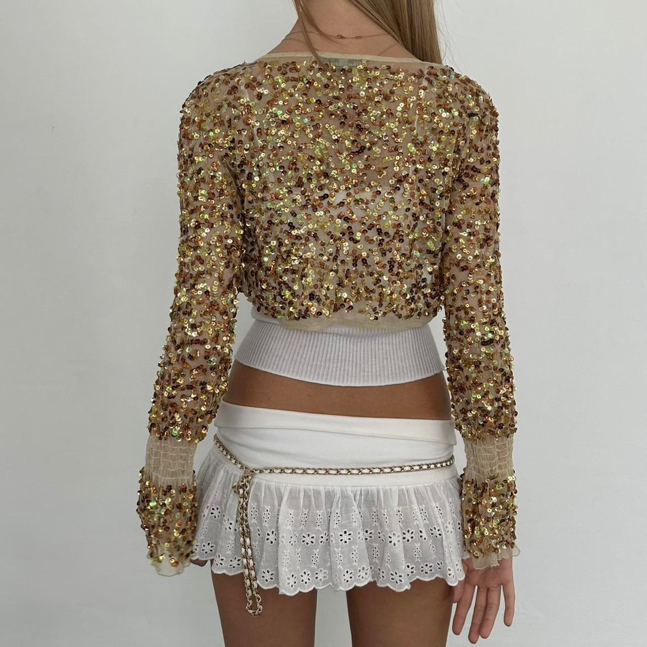 Vintage gold delicate layering top