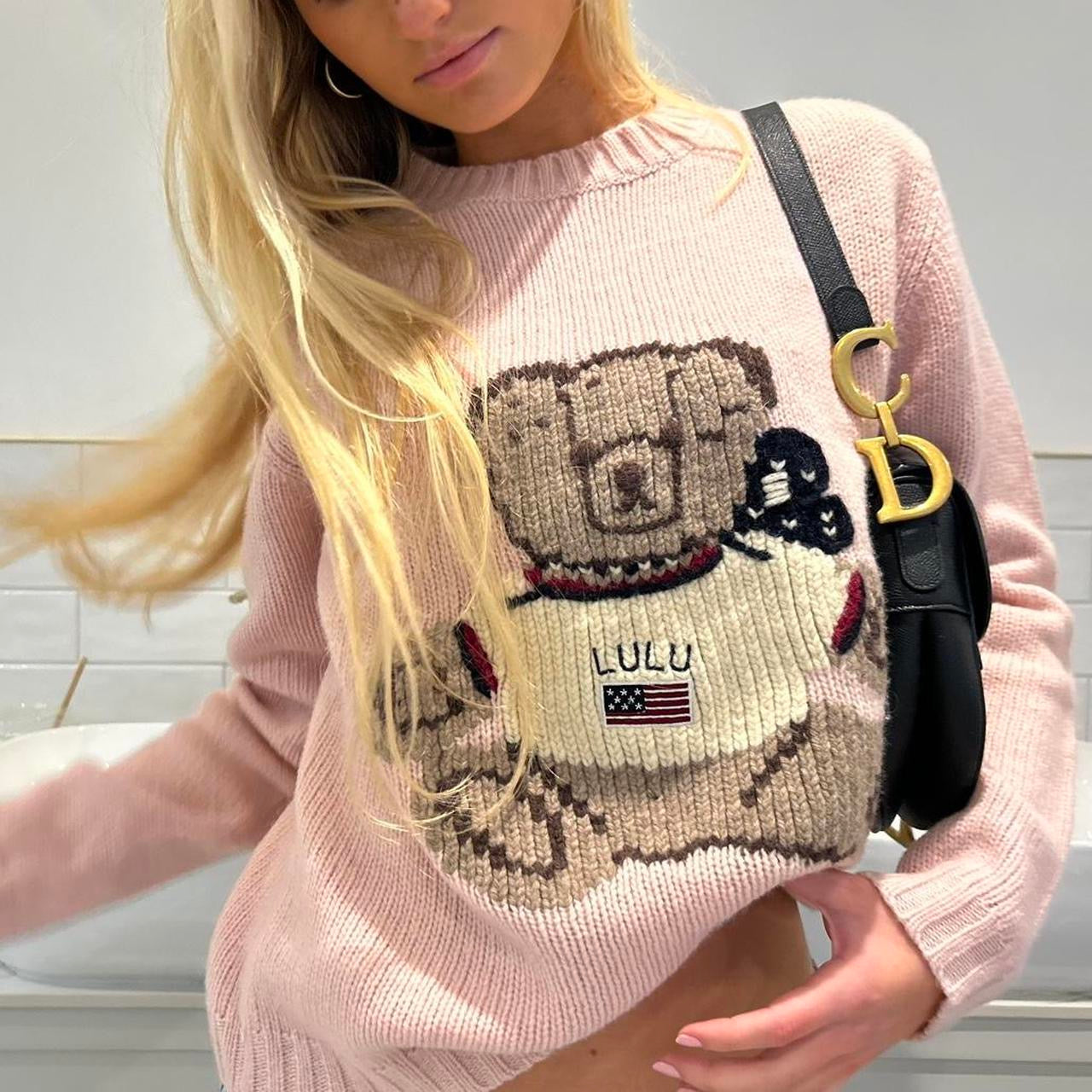 Vintage 90ās American Flag knit sweatshirt šš§š§ø