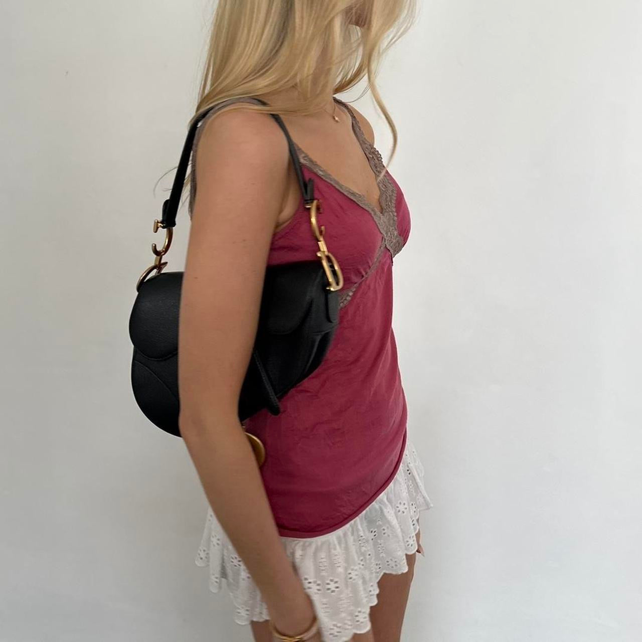 Vintage 2000s dark pink lace cami top