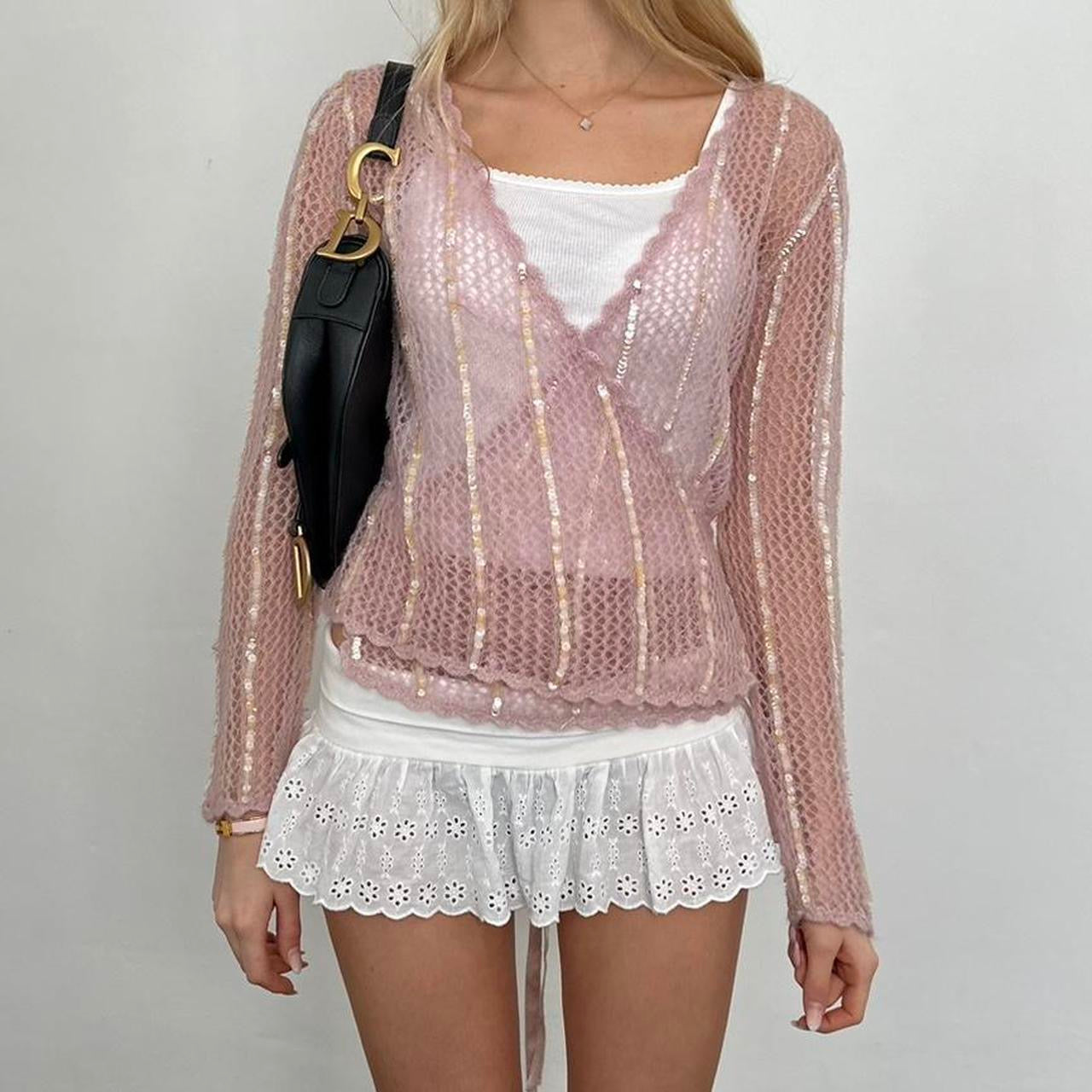 Vintage 90ās pink knit wrap top