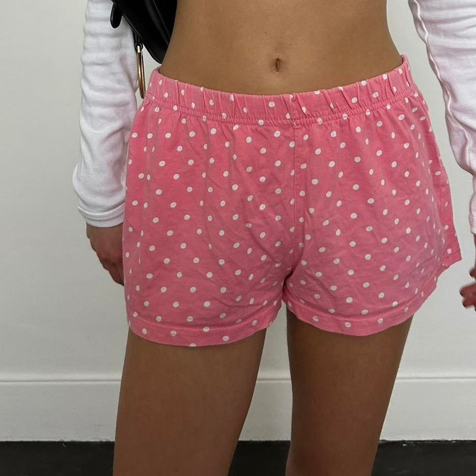 Vintage pink polka dot shorts
