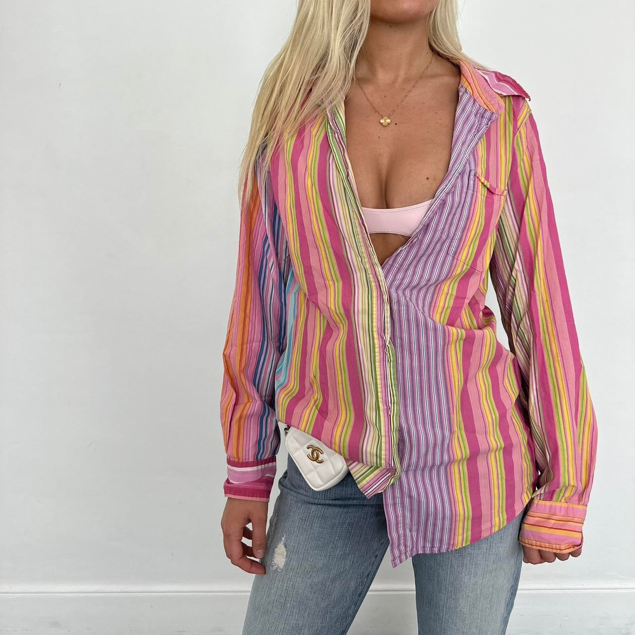 Vintage Victorias Secret colourful striped shirt