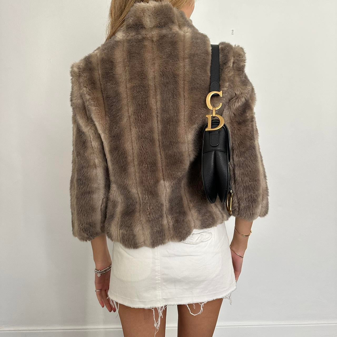 Vintage 2000’s brown faux fur jacket