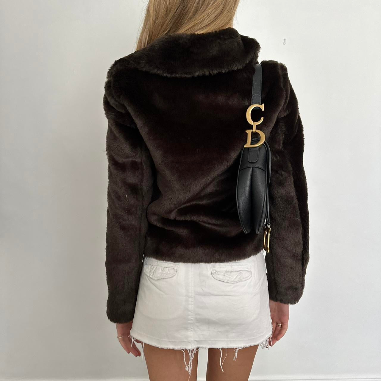 Vintage 2000’s brown faux fur jacket