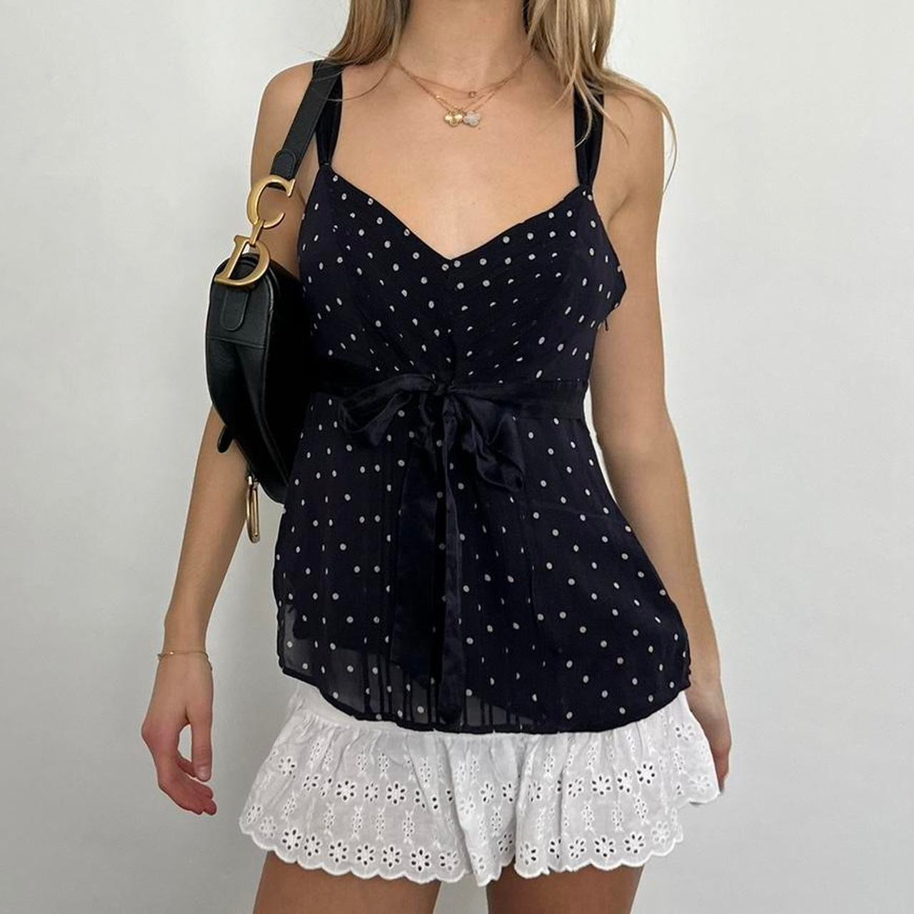 Vintage 2000s polka dot cami top