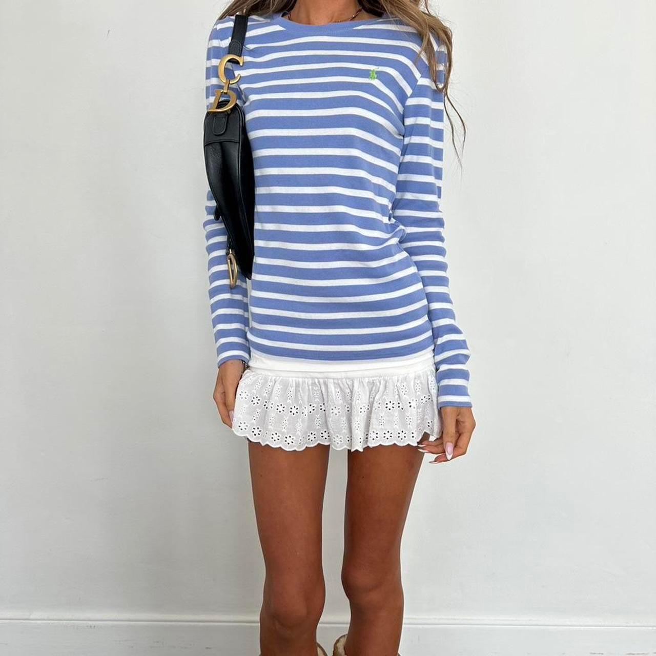 Vintage 90’s Polo Ralph Lauren blue striped long sleeve top
