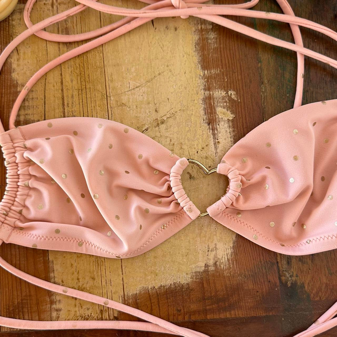 Vintage Victoria’s Secret 90’s pink heart charm bikini top