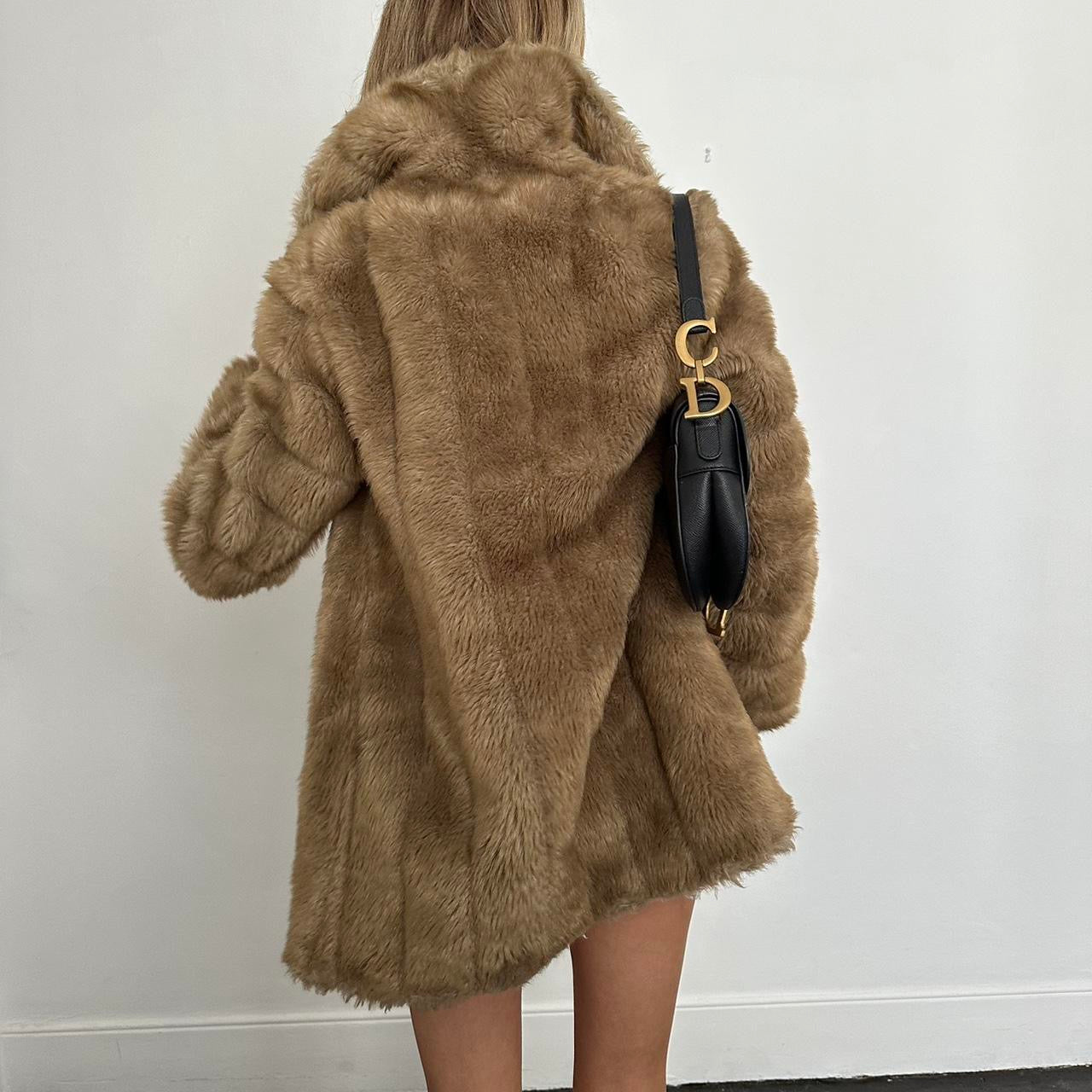 Vintage 2000’s brown faux fur jacket