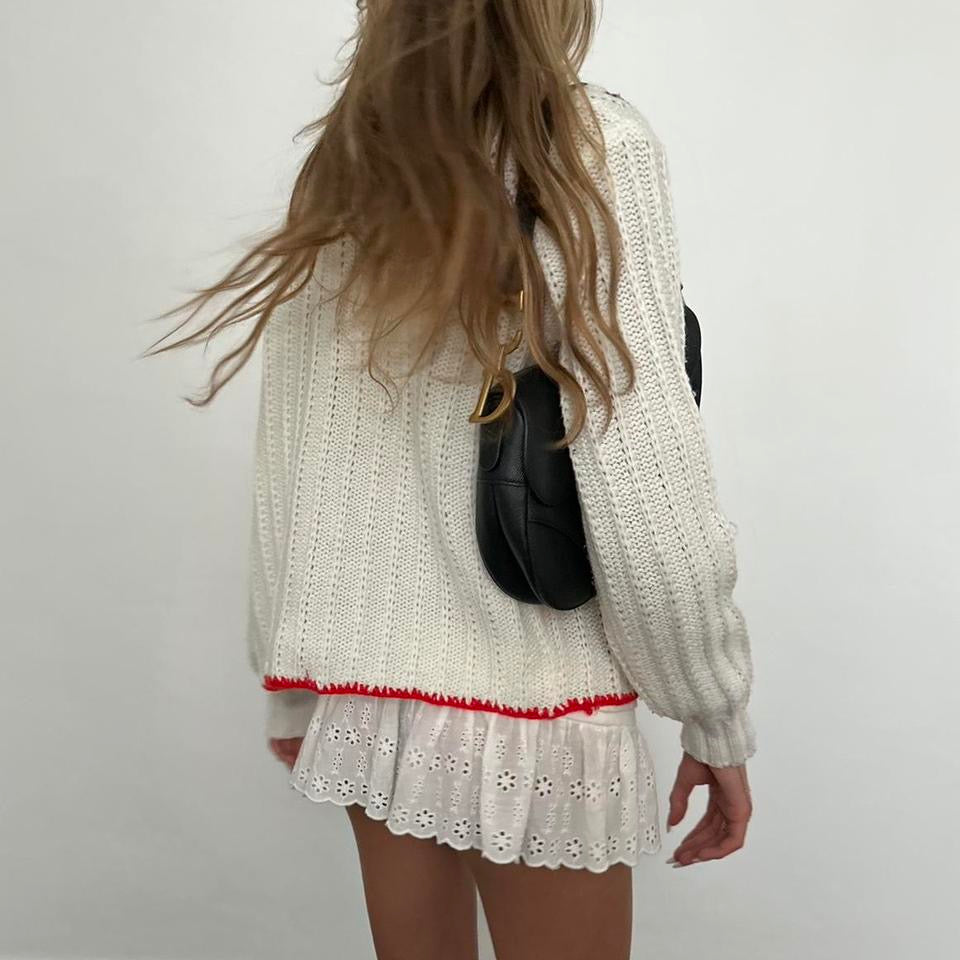 Vintage knitted tie up cardigan