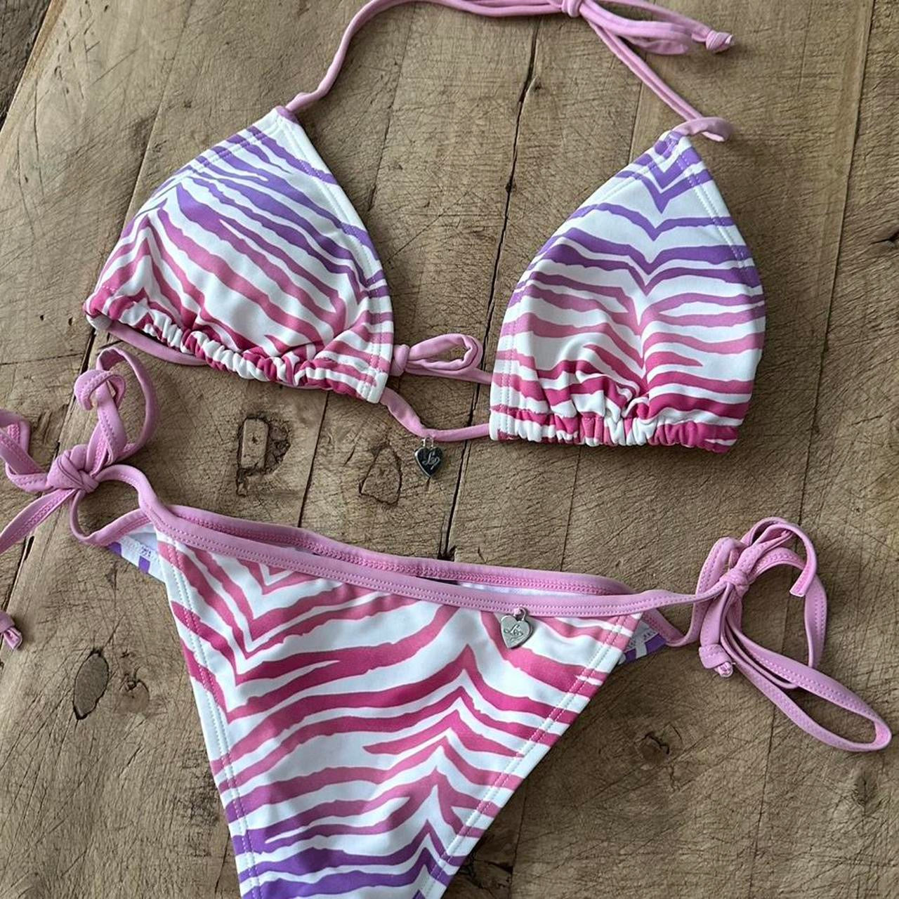 Vintage 2000’s pink & purple animal print bikini