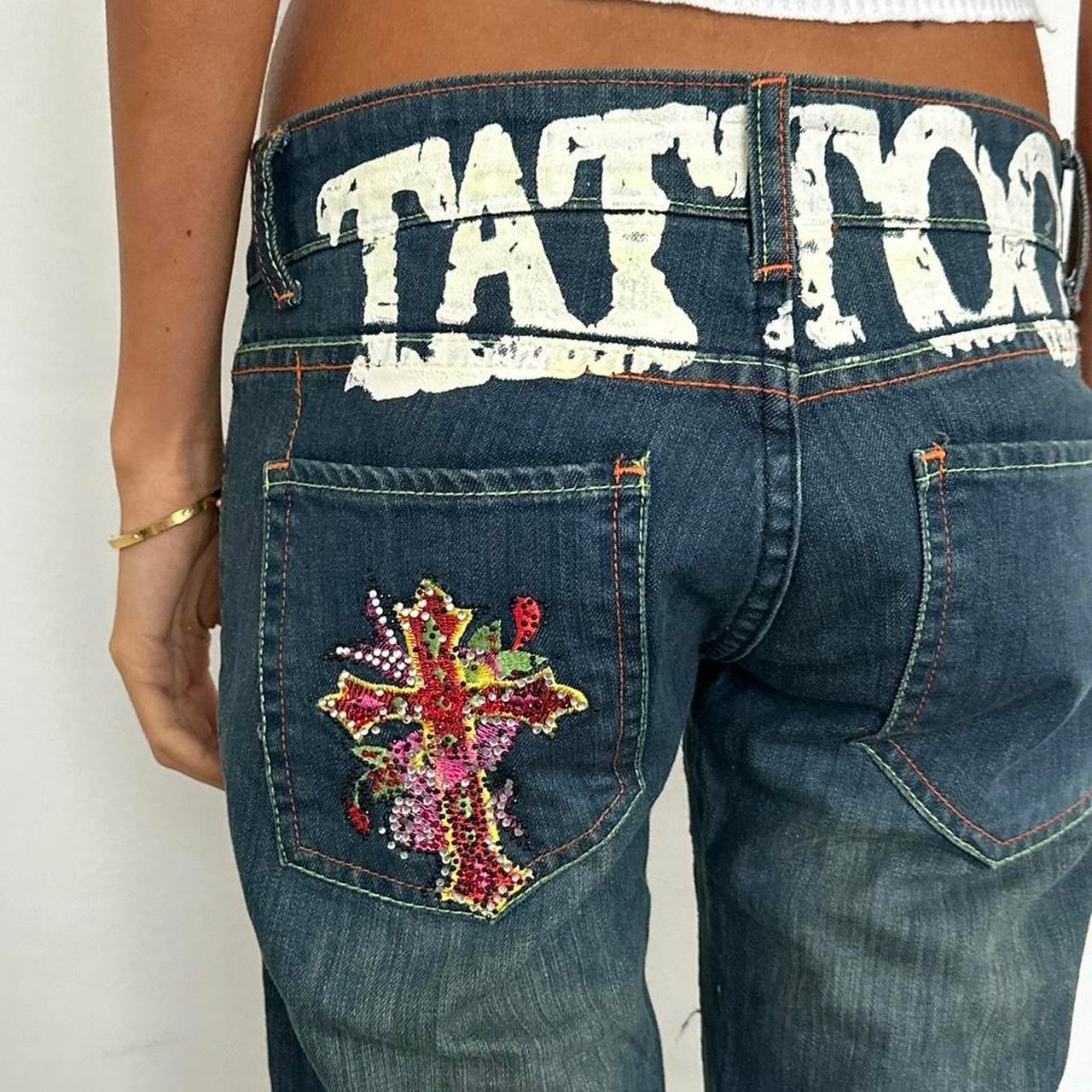 Vintage 2000’s Ed Hardy painting jeans