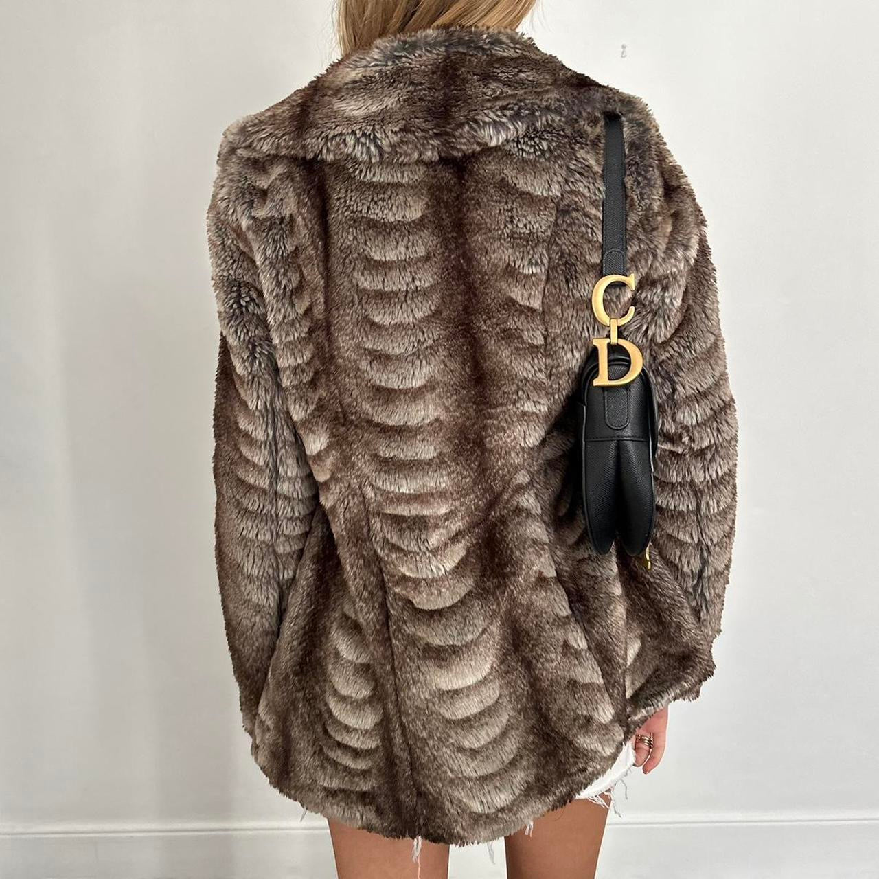 Vintage 2000’s brown faux fur jacket